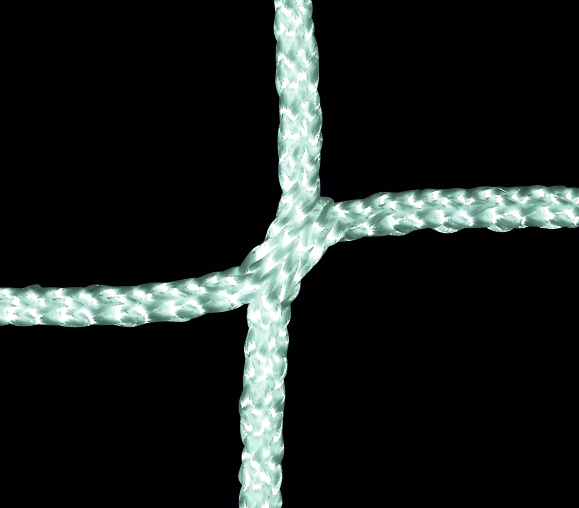 Fotbollsnät med uttag, 5,00 x 2,00 m, 60 mm, vitt